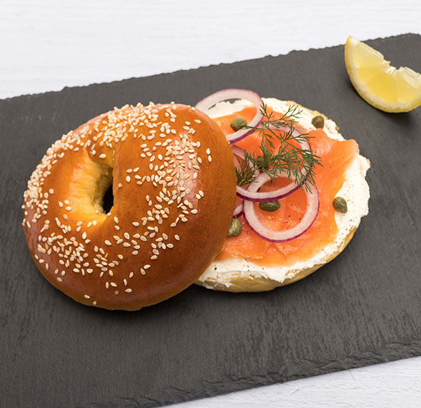 Smoked Salmon & Cream Cheese Brioche Bagel