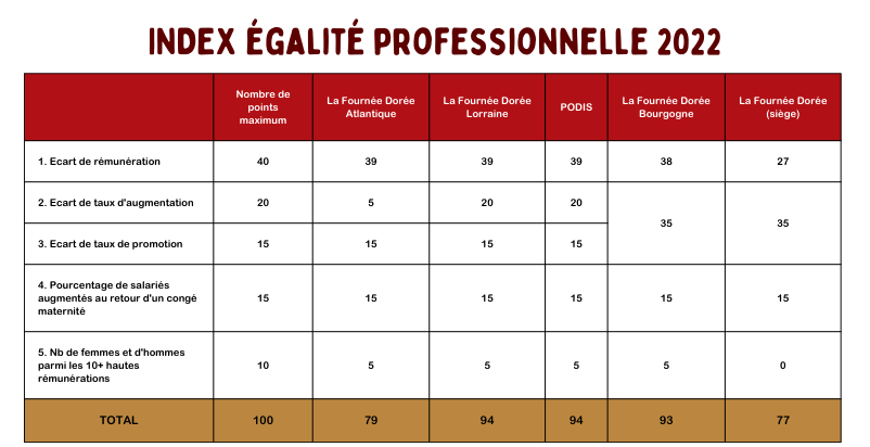 Index Egalite Professionnelle 2022 LFD