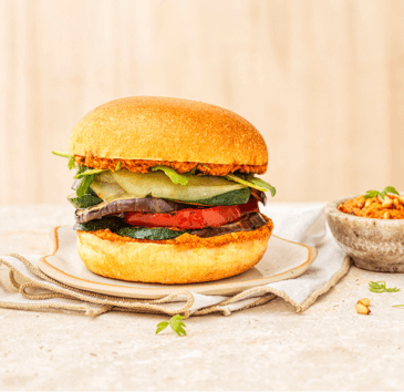 Recette Burger Légumes grillés provolone (1)