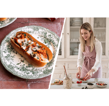 hot dog aubergine poulet